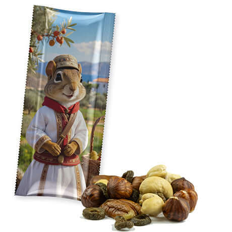 Mediterrane notenmix (30 gram) in bedrukte snackstick