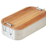 CP BU C6  RVS lunchbox met beukenhouten deksel 700 ml – compact en stijlvol