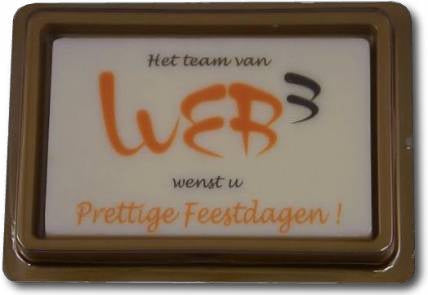Chocolade visitekaartje met eigen opdruk (25 gram)
