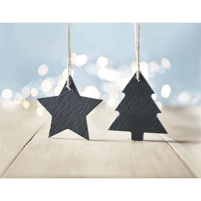 Kerstboom hanger van leisteen Slatestar, sfeerfoto