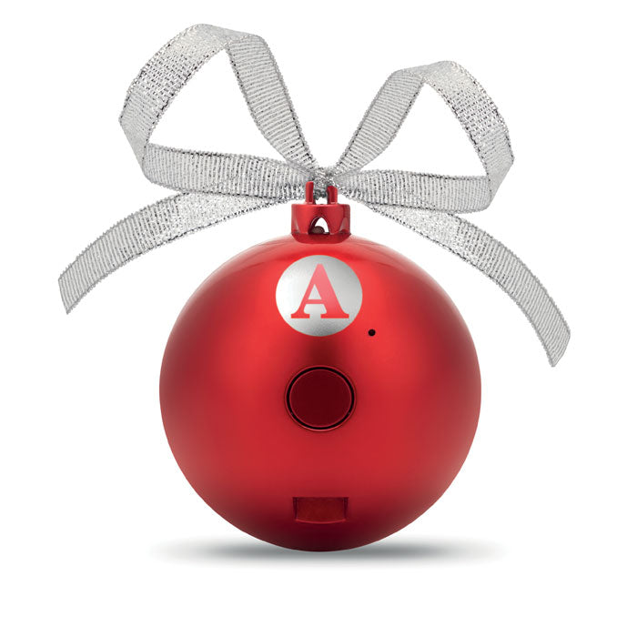 Draadloze speaker kerstbal Jingle Ball met een bedrukking als voorbeeld