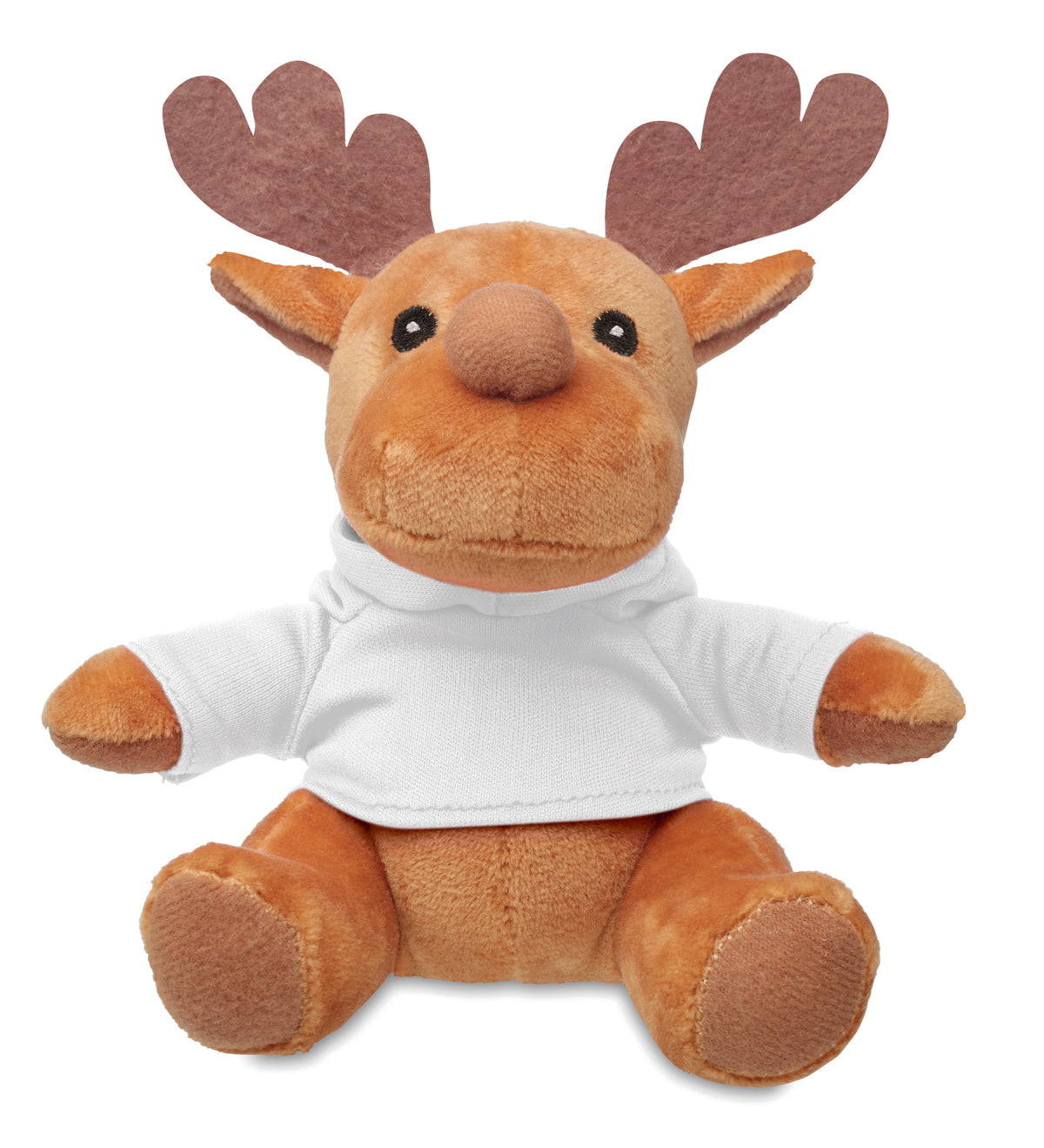 Rendier met hoodie Rudolph in wit