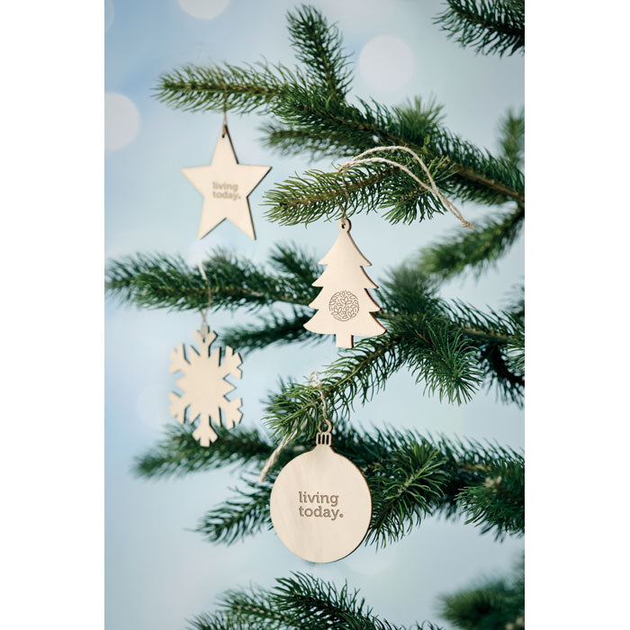 Boomhanger kerstbal Baly met een bedrukking als voorbeeld