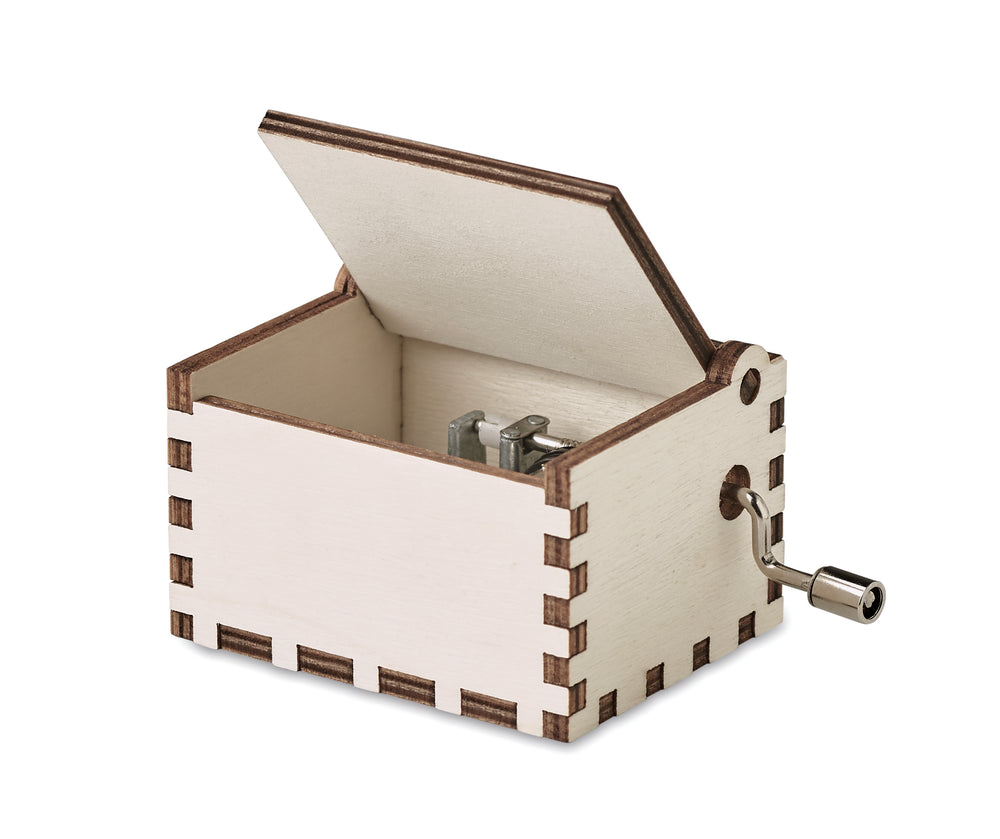 Houten kerst muziekdoos Boxmas in hout