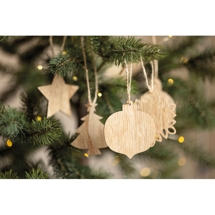 Houten kerstversiering set Chriset, sfeerfoto