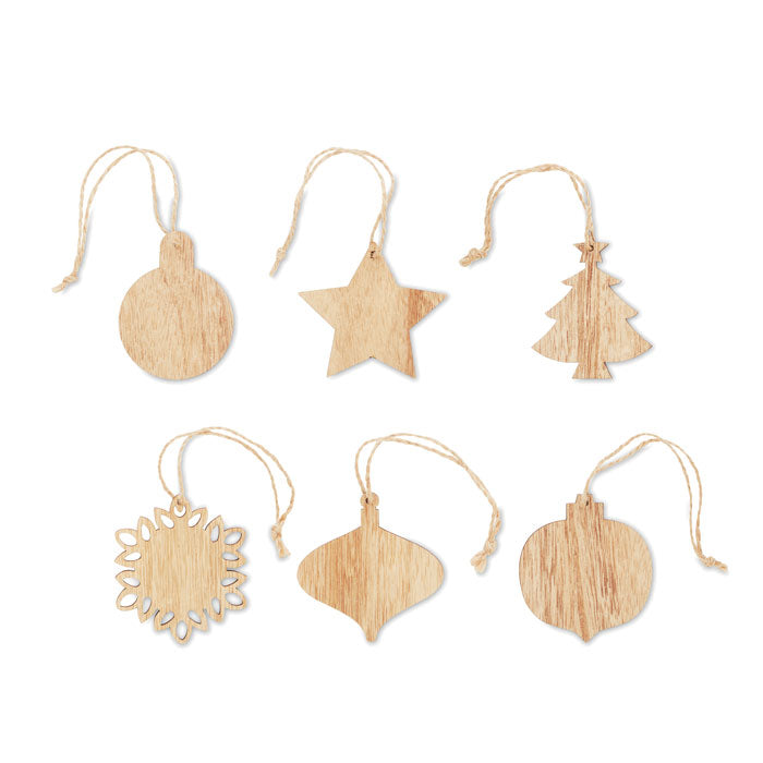 Houten kerstversiering set bedrukken – Chriset
