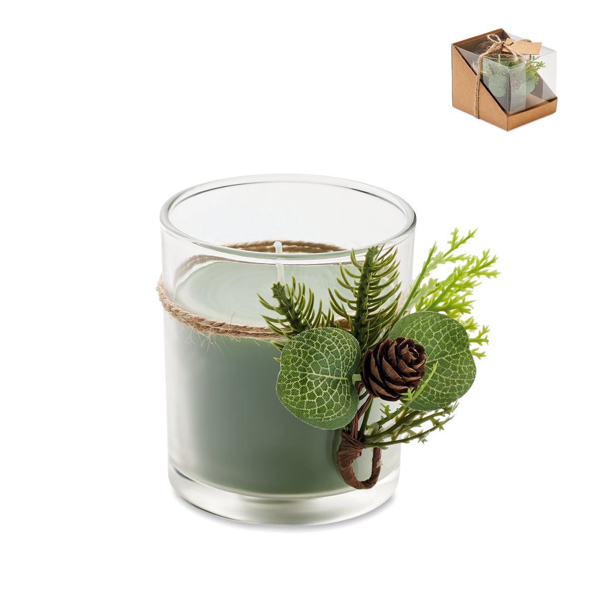 Kerst kaars Forest in groen