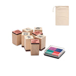 8 houten kerststempelset Stampie in beige