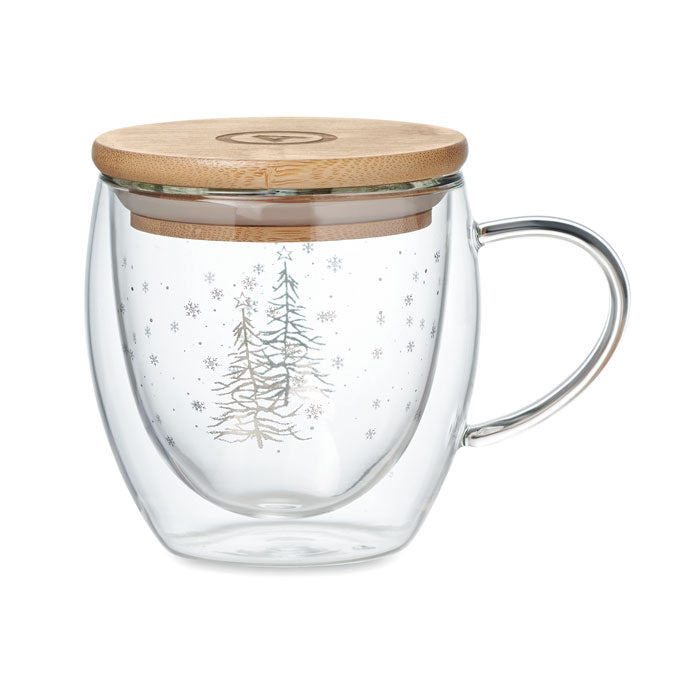 Dubbelwandige borosilicaat mok Sian met een bedrukking als voorbeeld