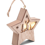 MDF ster met licht Starlight in hout