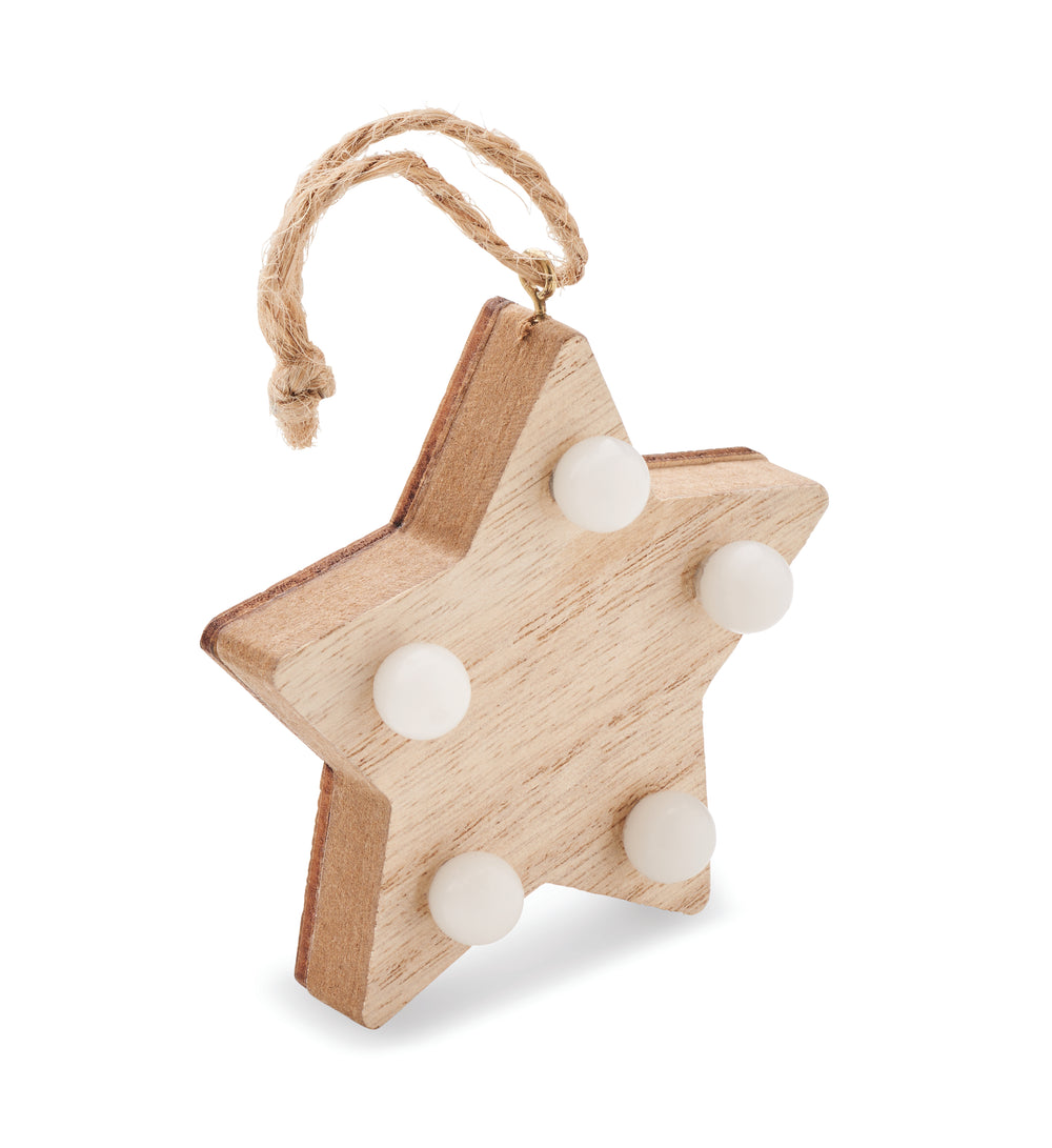 Houten ster met lichtjes Lalie in hout