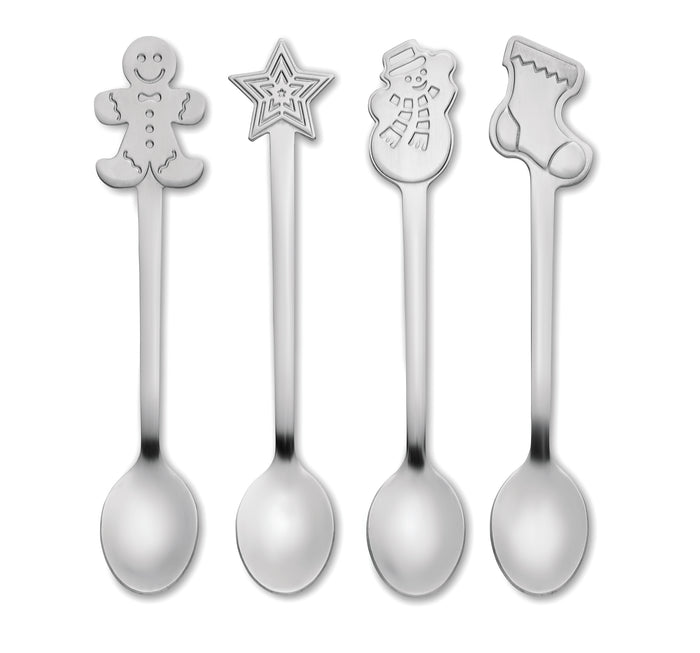 Set van 4 kerst theelepeltjes bedrukken – Chip Set