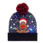 Gebreide kerstmuts LED Shimas Light in blauw