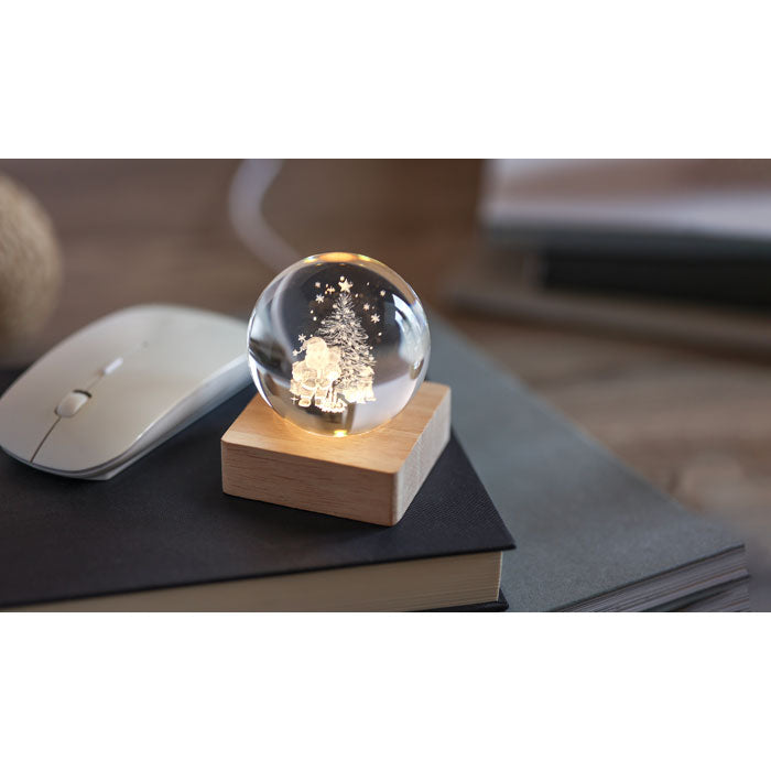 Kerst LED glas bol Santa Light, sfeerfoto