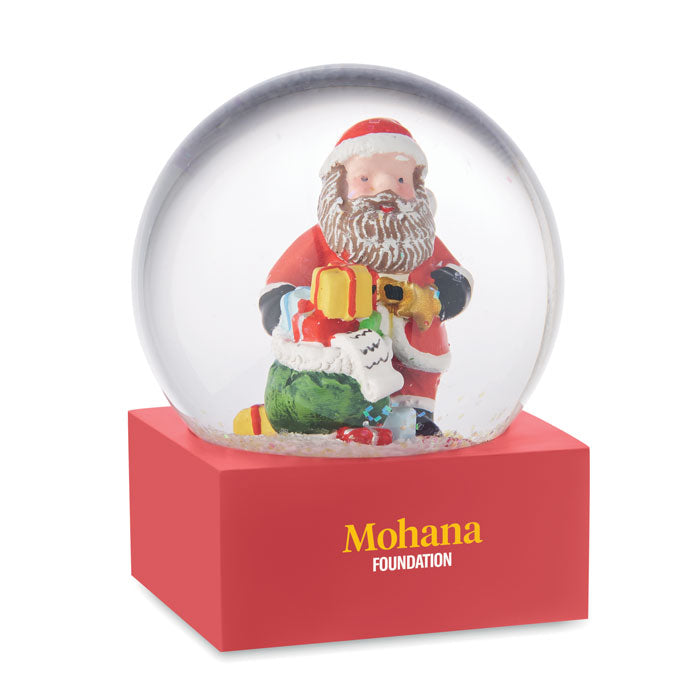 Sneeuwbol ornament Santisimo met een bedrukking als voorbeeld