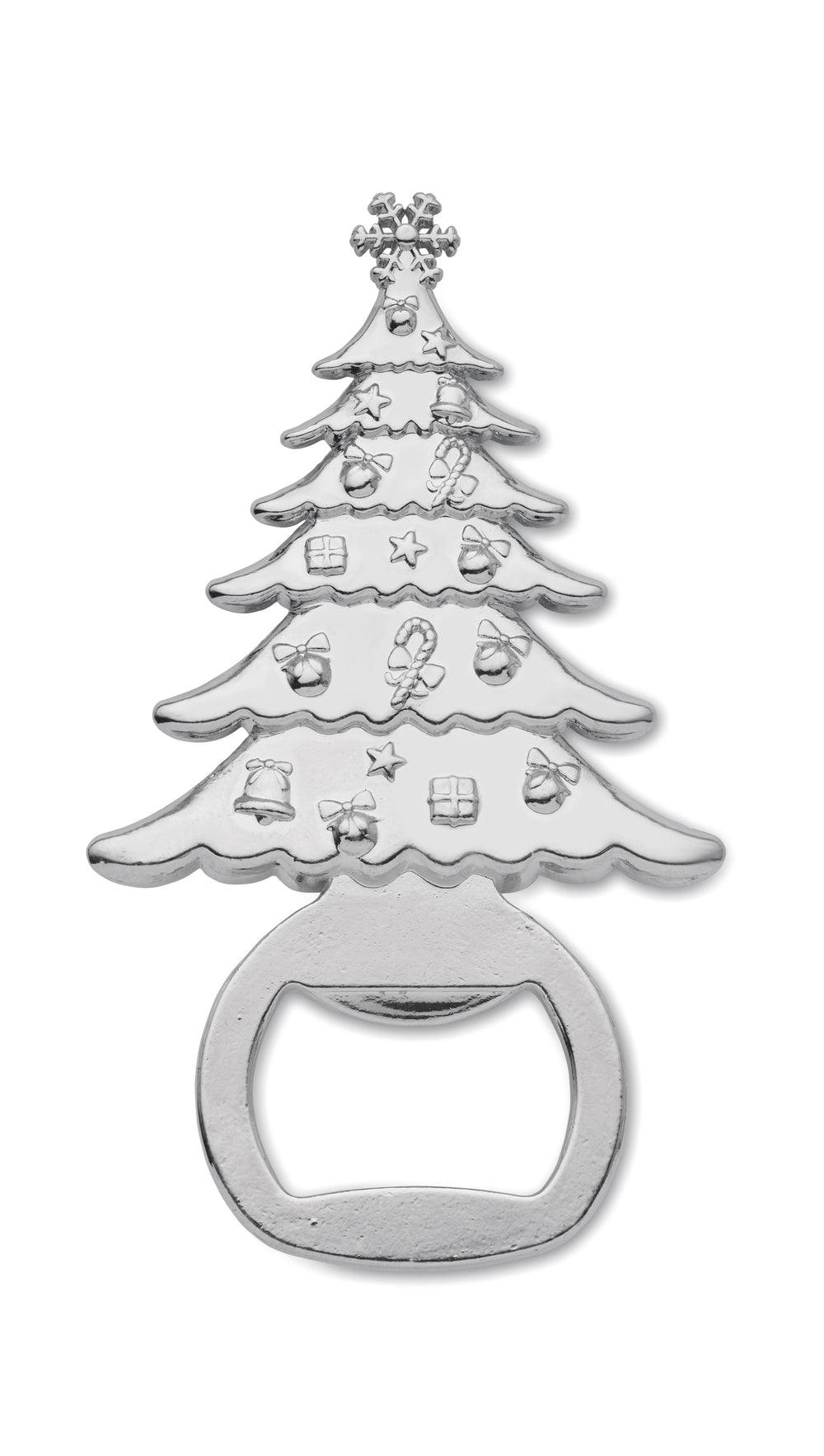 Flesopener Kerstpatroon Notle in mat zilver