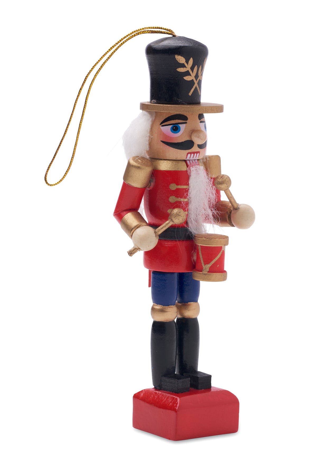 Klein notenkraker ornament Jolly in rood