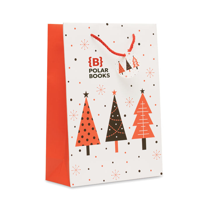 Papieren geschenkzakje (L) Bossa Large met een bedrukking als voorbeeld