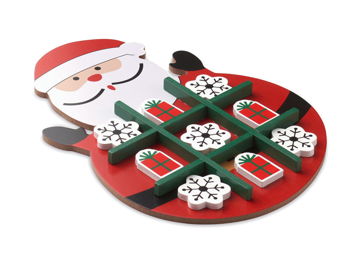 Kerstmis houten tic tac toe Hohotoe in rood