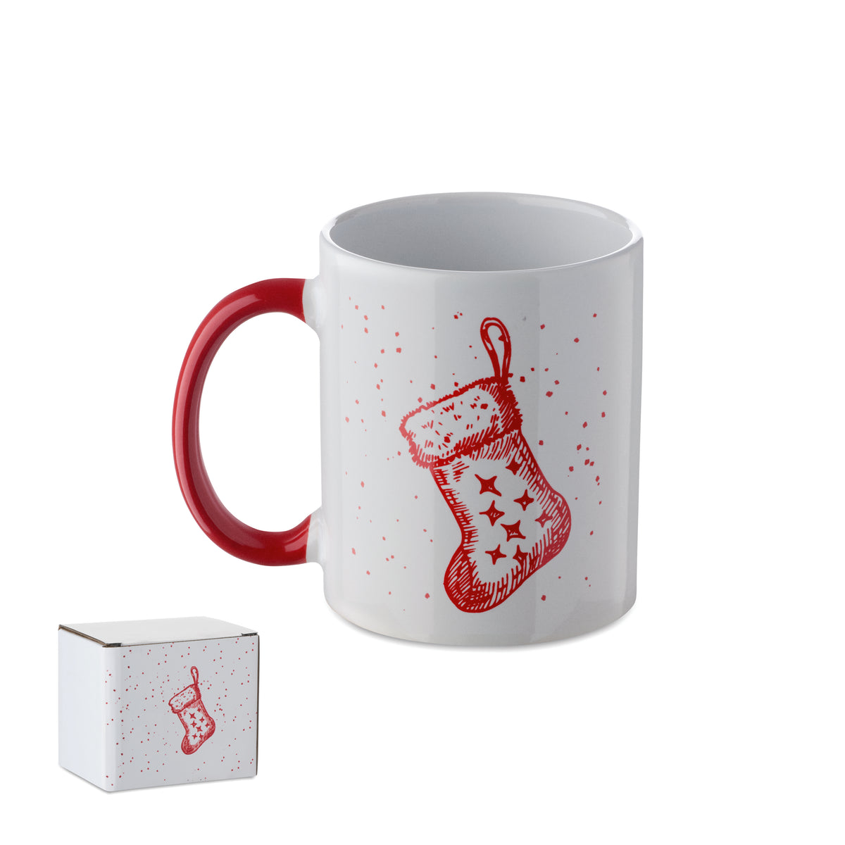 Keramische kerst mok 300 ml Festimug in rood