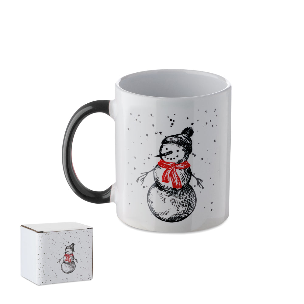 Keramische kerst mok 300 ml Festimug in zwart/rood