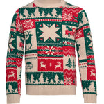 Gebreide kersttrui S-M Shimis in beige