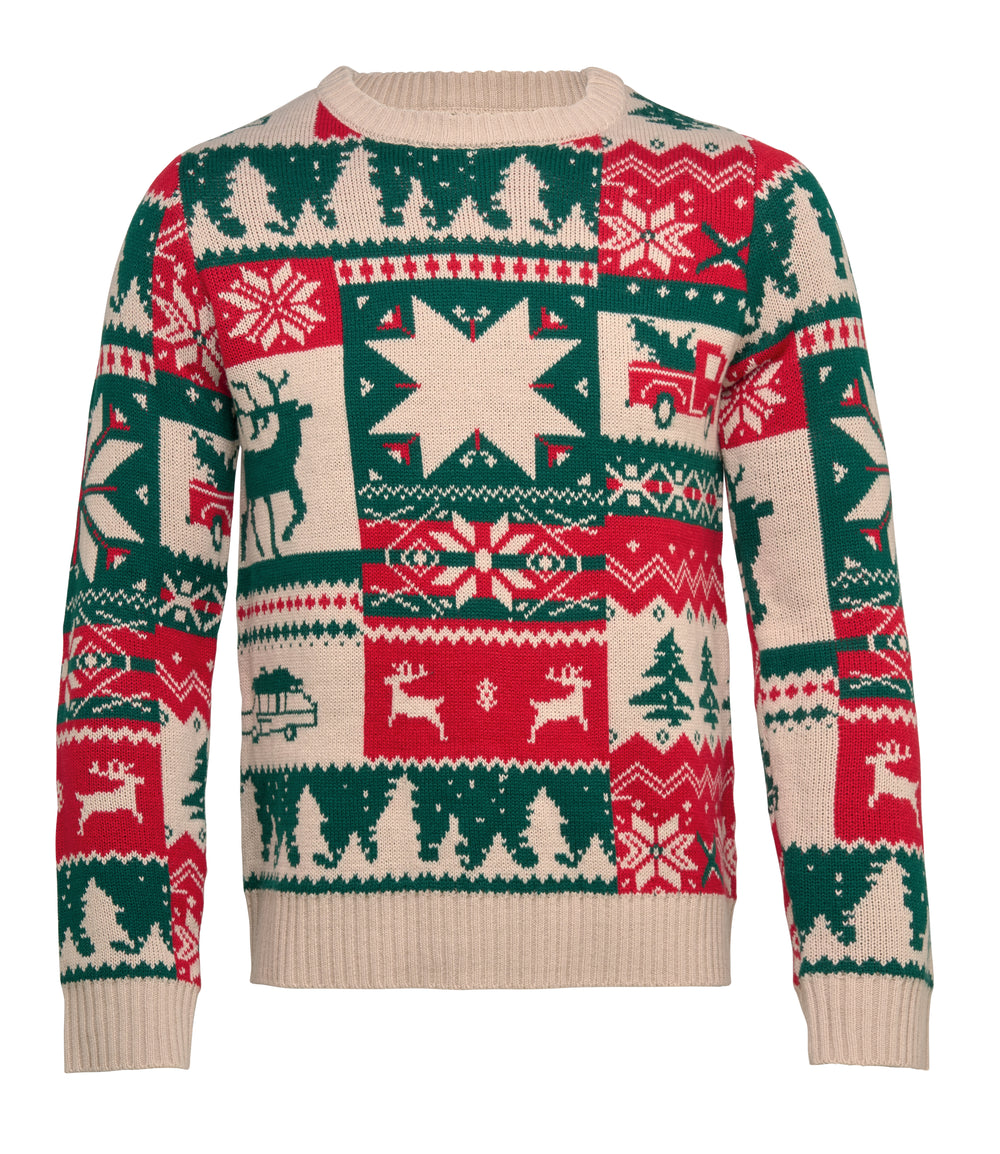 Gebreide kersttrui S-M Shimis in beige