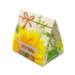Driehoekig doosje met zonnebloemzaadjes