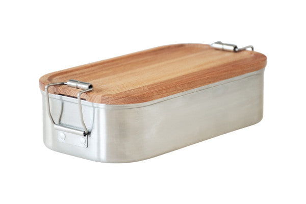 CP BU C6  RVS lunchbox met beukenhouten deksel 700 ml – compact en stijlvol
