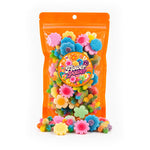 Snoep in neon stazak "FlowerPower", bloemensnoep (225 of 450 gram)