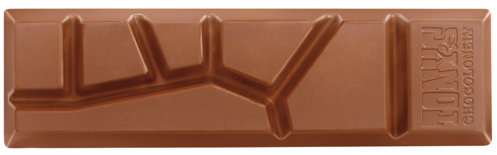 Uitgepakt reepje melk pepernoot van Tony's Chocolonely