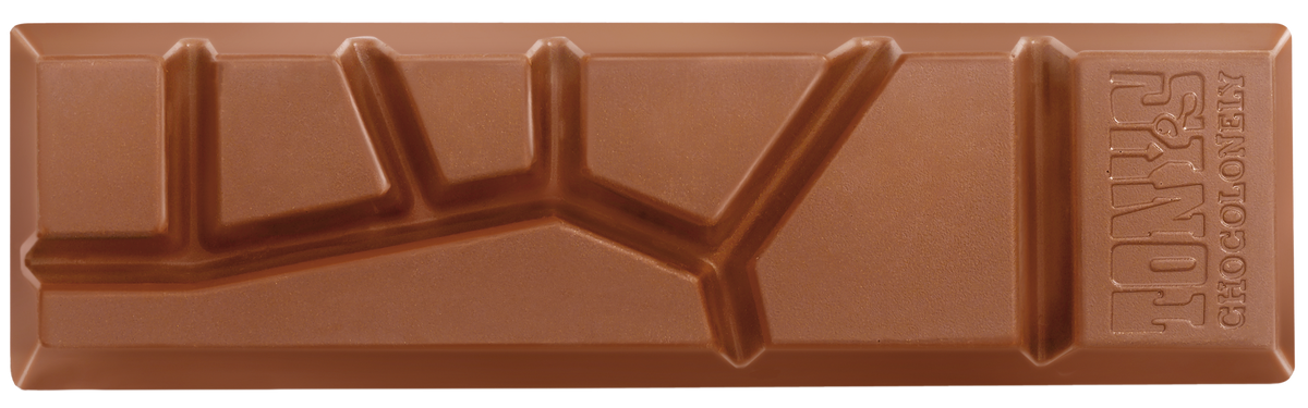 Uitgepakt reepje melk pepernoot van Tony's Chocolonely