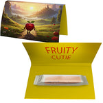 Fruitstrip appel in een bedrukte gevouwen kaart