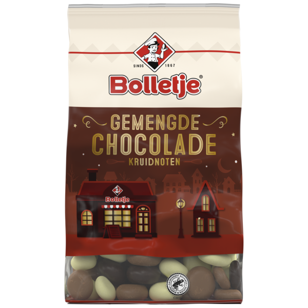 Bolletje chocolade kruidnoten, doos met 16 zakken van 250 gram