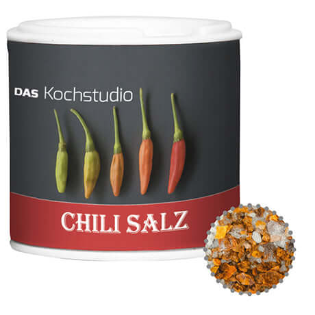 Kartonnen strooibusje met chilizout (25 gram)
