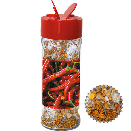 Glazen strooipotje met chilizout (35 gram)