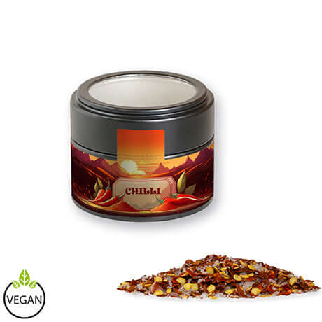 Zwart vensterblikje met chilizout (45 gram)
