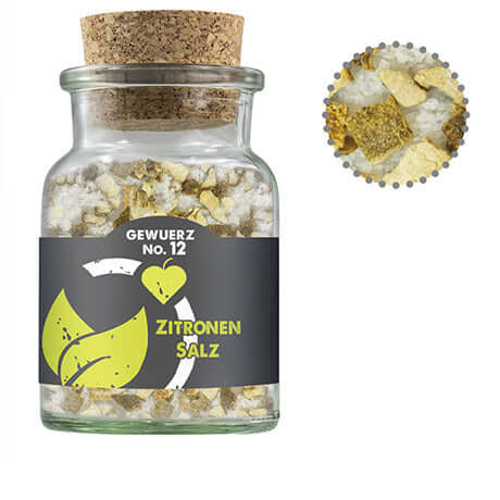 Glazen potje met kurk met citroenzout (135 gram)