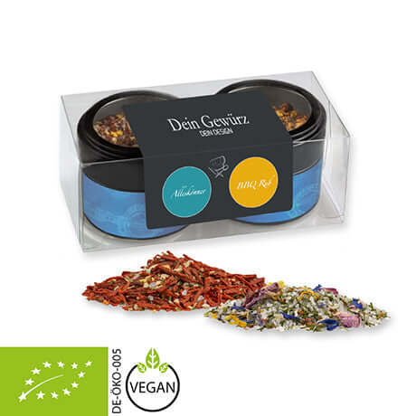Kruidenmix Set (70–220g) met 2 Vensterblikjes Bedrukken