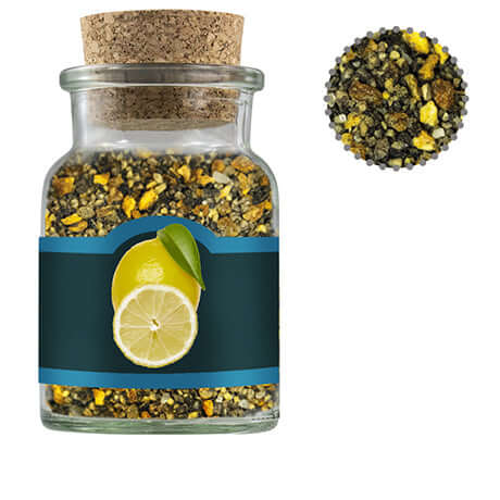 Glazen potje met kurk met citroenpeper (75 gram)