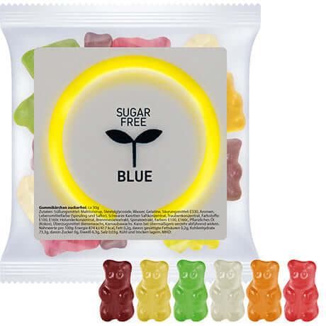 Suikervrije gummibeertjes met logo (30 of 40 gram)