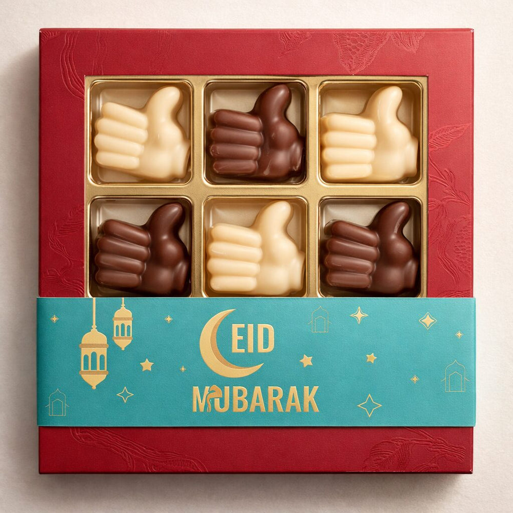 Chocolade duimpjes, uitvoering 9 duimpjes, Eid Mubarak