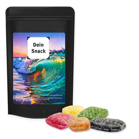 Hoestbonbons (80 gram) in zwarte stazak met etiket