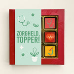Chocoladeblokjes voor de Dag van de Zorg, uitvoering 9 blokjes, zonder logo