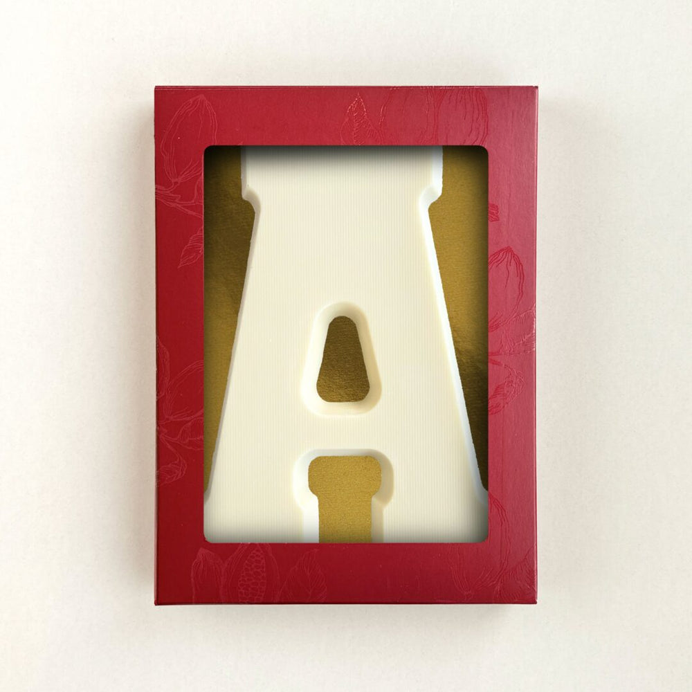 Chocoladeletter 200 gram A van witte chocolade