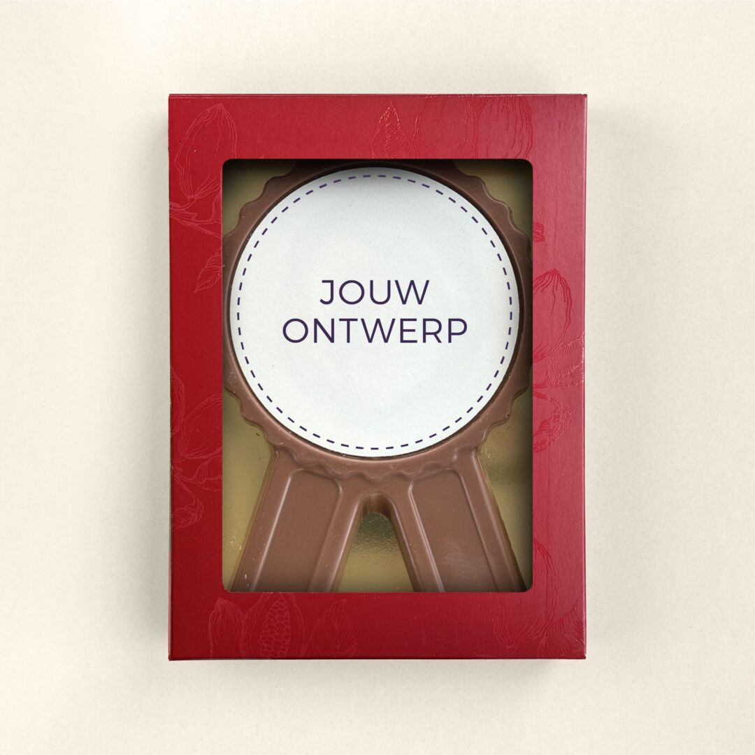 Chocoladefiguur met eigen ontwerp, uitvoering medaille