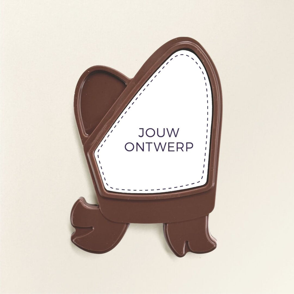 Chocolade mijter met eigen ontwerp (175 gram), ander aanzicht