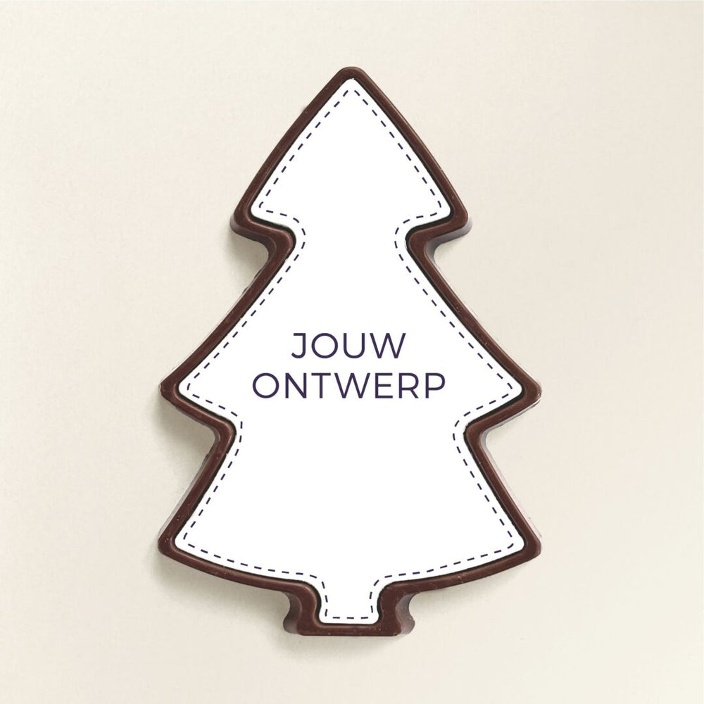 Chocolade kerstboom met eigen ontwerp (175 gram), ander aanzicht