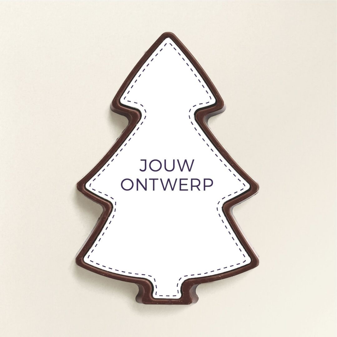Chocolade kerstboom met eigen ontwerp (175 gram), ander aanzicht