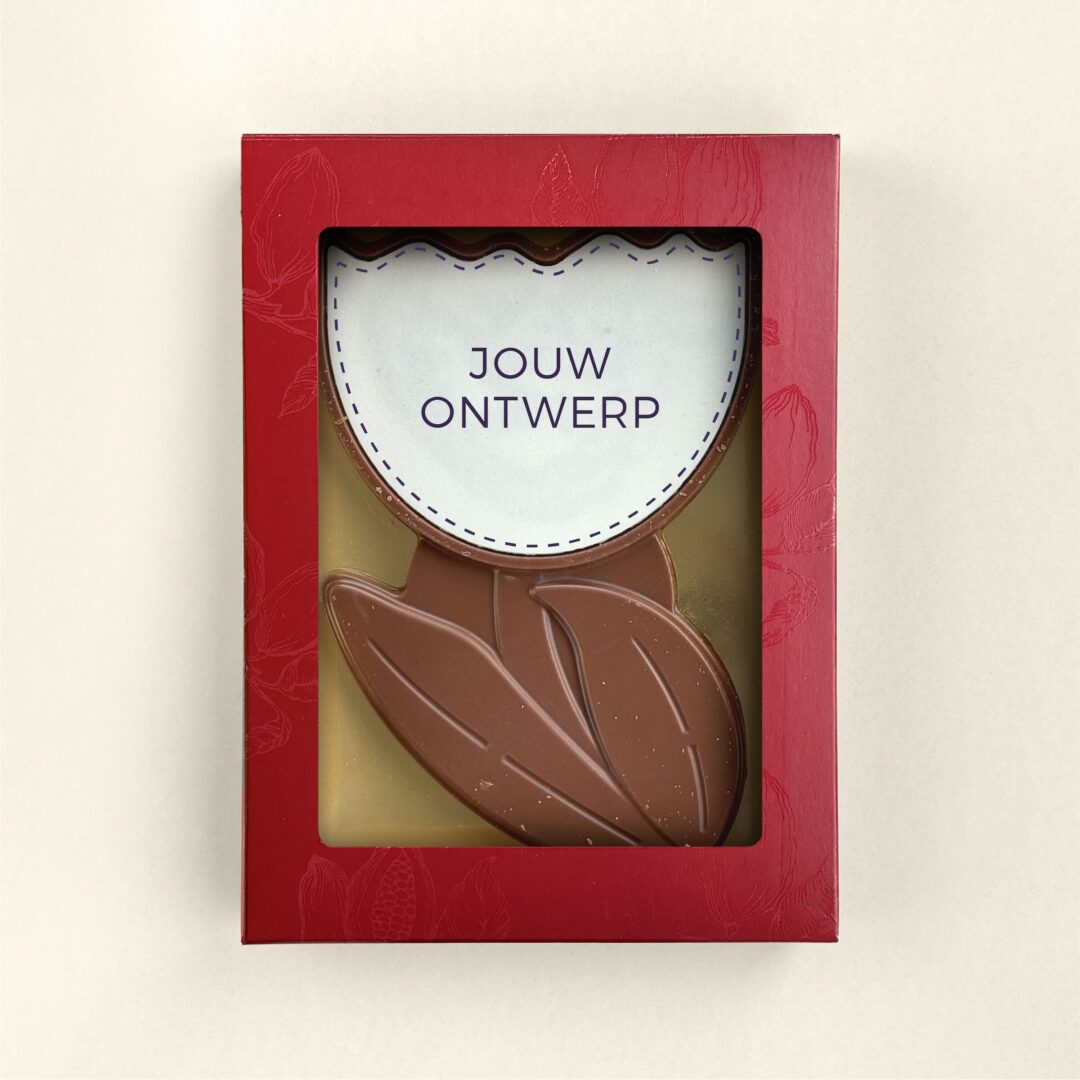 Chocoladefiguur met eigen ontwerp, uitvoering bloem